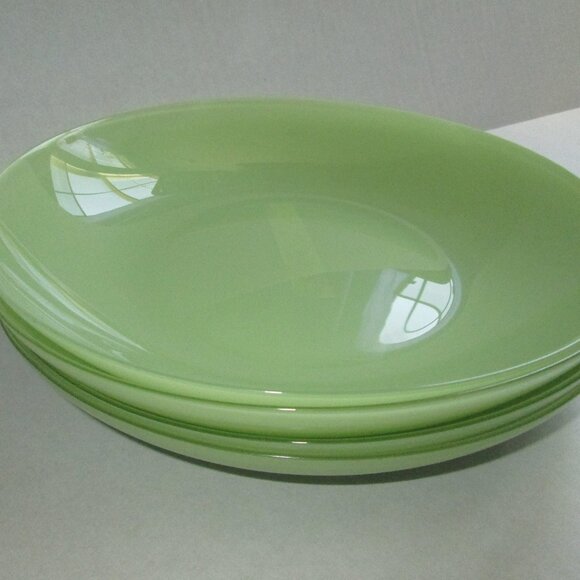 IKEA France made Tempered Green Glass 10" Dinner Plates Bowls Lightweight set 4 - Picture 2 of 12